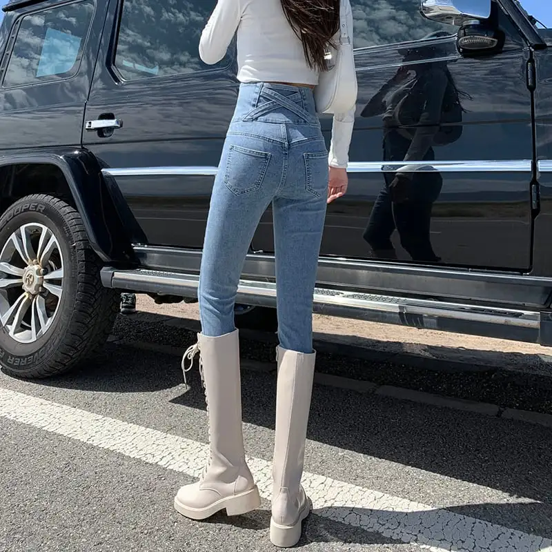 ボトムス デニムパンツ ３色展開 着痩せ ハイウエスト 流行兆し