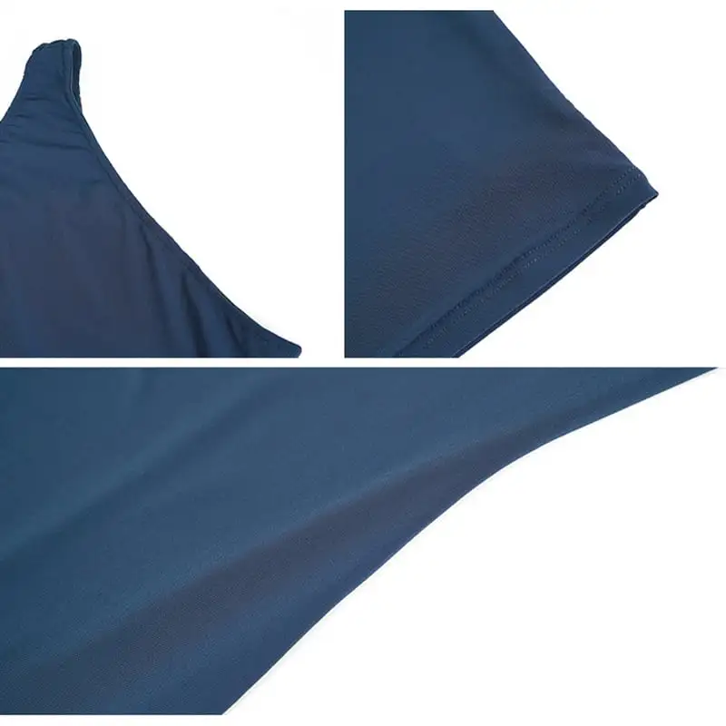 セットアップ セクシー 主役級 不規則 チュール素材 Tシャツ+ワンピース ネイビー