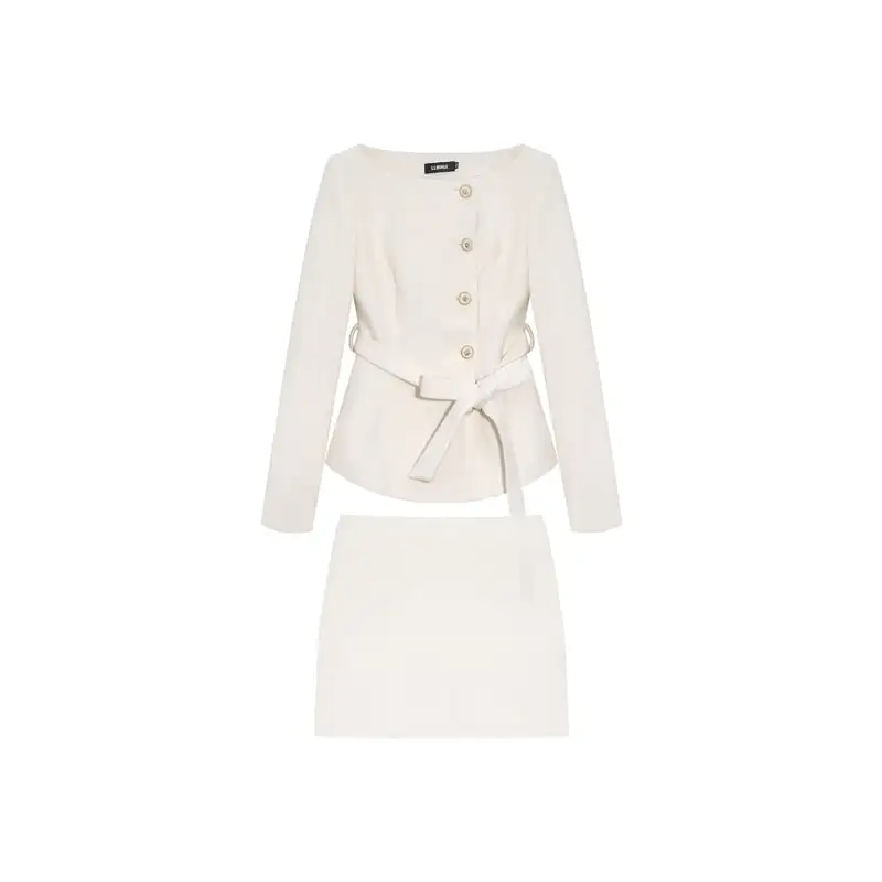 セットアップ トップス+スカート 気質満点 通勤 ライトベージュ