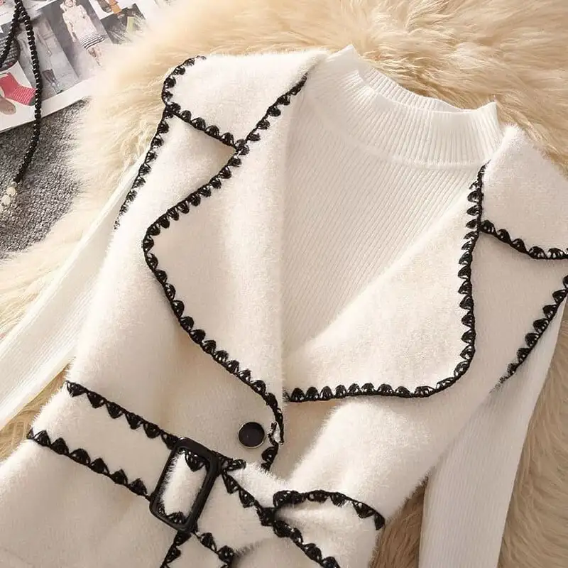 セットアップ トップス+ベストワンピース 2色展開 ニット ホワイト ブラック