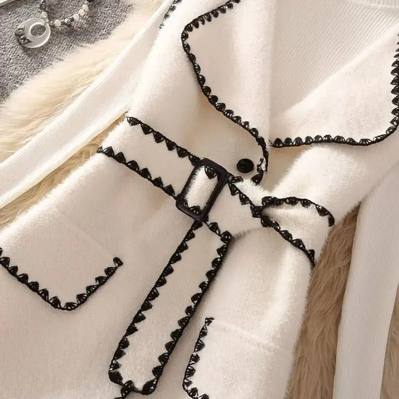 セットアップ トップス+ベストワンピース 2色展開 ニット ホワイト ブラック