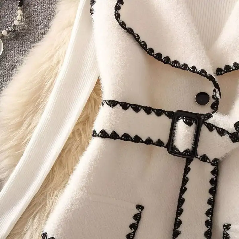 セットアップ トップス+ベストワンピース 2色展開 ニット ホワイト ブラック