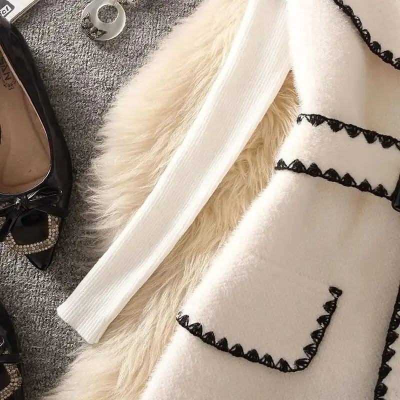 セットアップ トップス+ベストワンピース 2色展開 ニット ホワイト ブラック