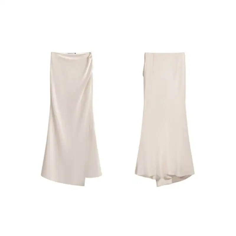 セットアップ トップス+スカート 気質溢れる 落ち感 長袖 ベージュ