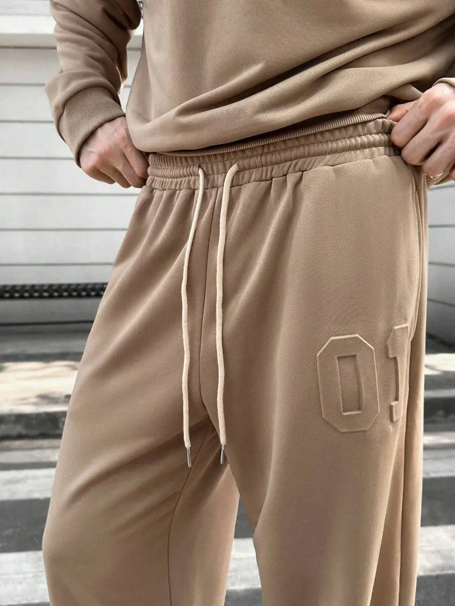 2点セット ニット カジュアル ルーズ 長袖スウェットシャツ   アンクル丈パンツ トラックスーツセット