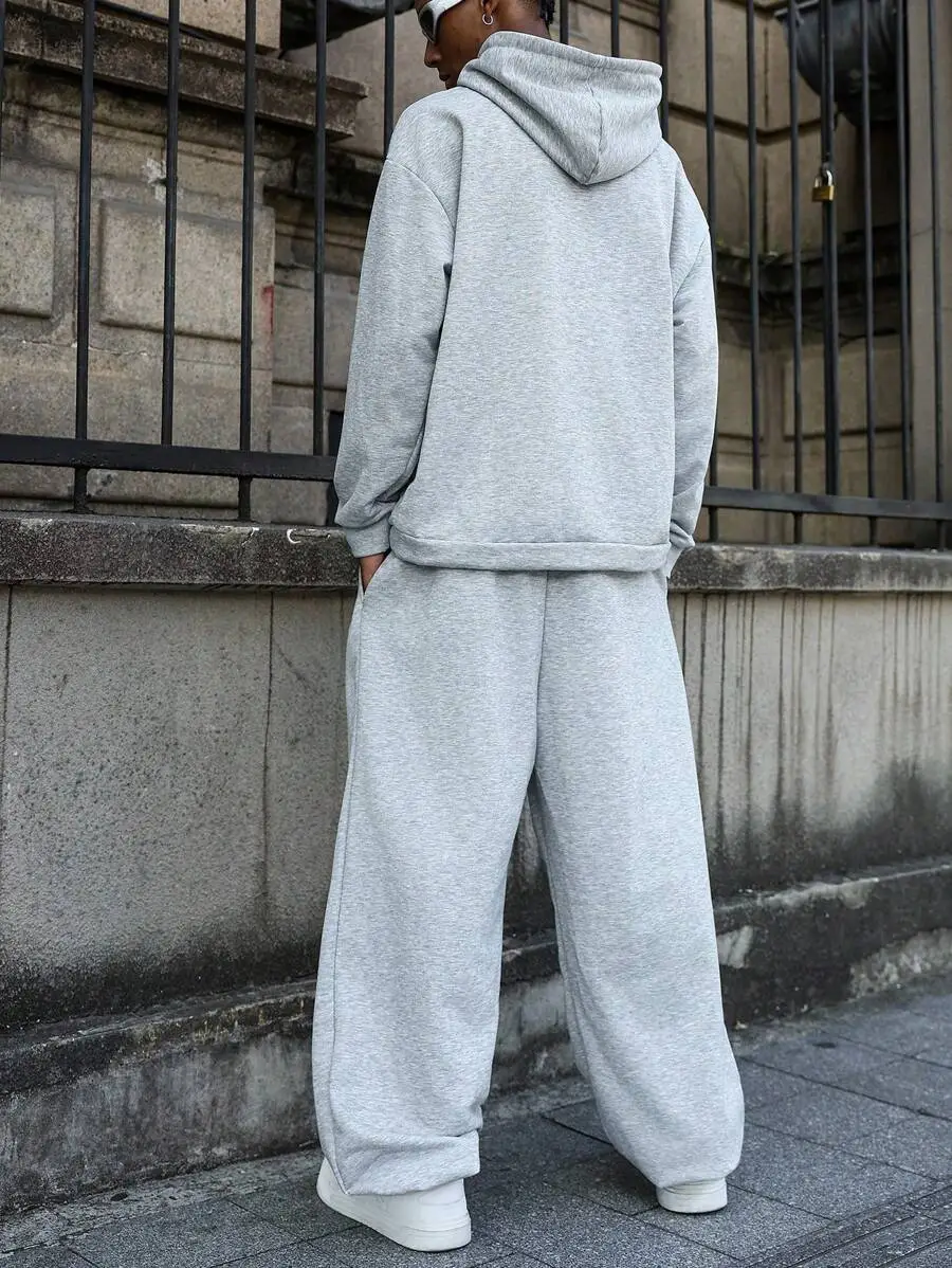 オーバーサイズ ポケット付き グレー メンズ パーカー セット