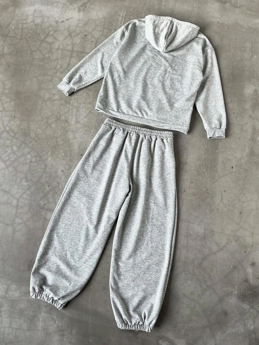 オーバーサイズ ポケット付き グレー メンズ パーカー セット