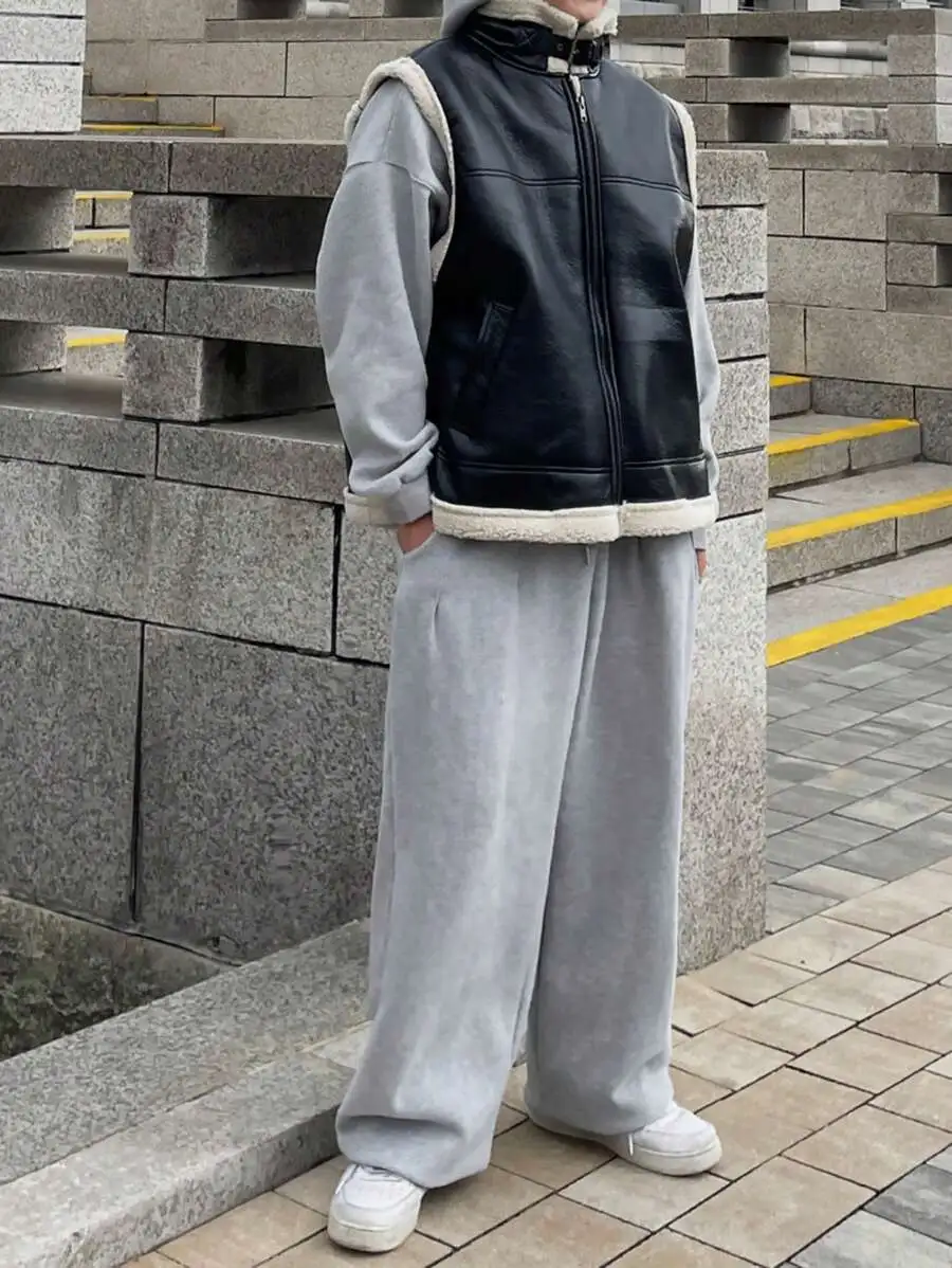 カジュアル プリントフーディー ルーズフィット スウェットシャツ スウェットパンツ 2点セット