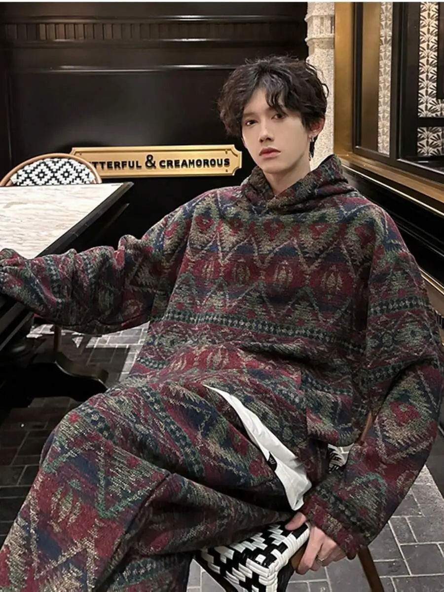 スウェットセットアップ メンズ 長袖 フード付き プルオーバー パーカー パンツ セットアップ