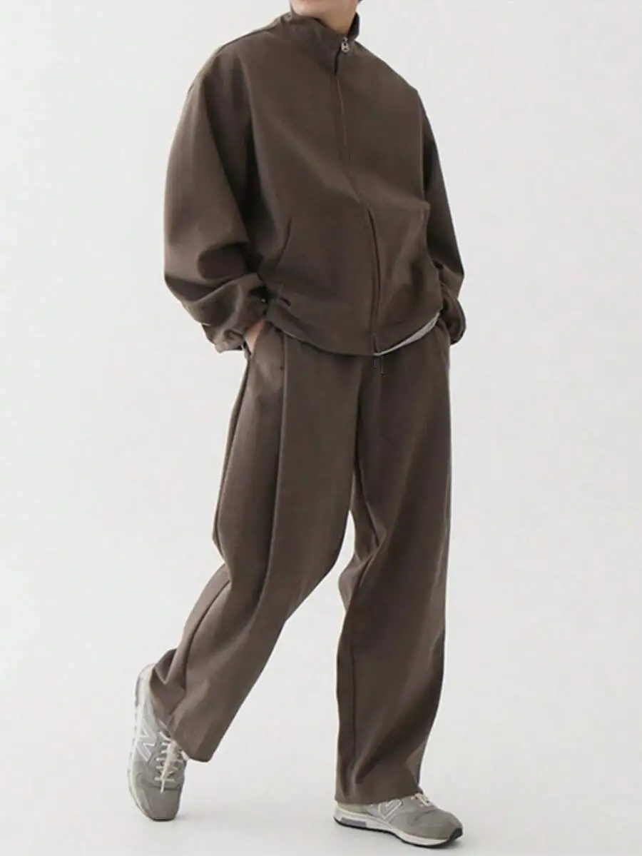 カジュアル 無地 スウェットシャツ パンツ 2点セット