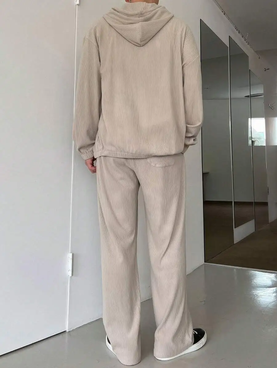 メンズ 無地 パーカー トラックスーツ ドローストリングセット