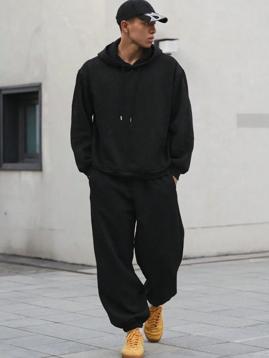 メンズ 無地 パーカー スエットパンツ セット