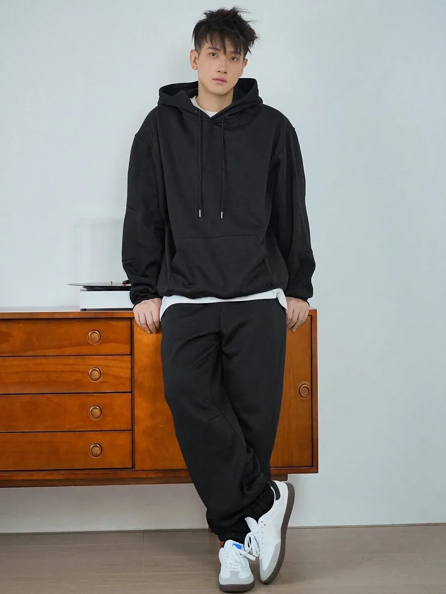 メンズ 無地 パーカー スエットパンツ セット