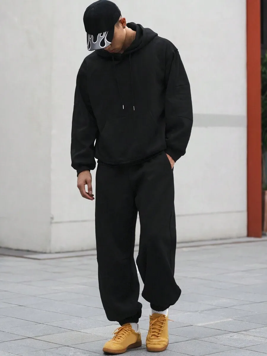メンズ 無地 パーカー スエットパンツ セット