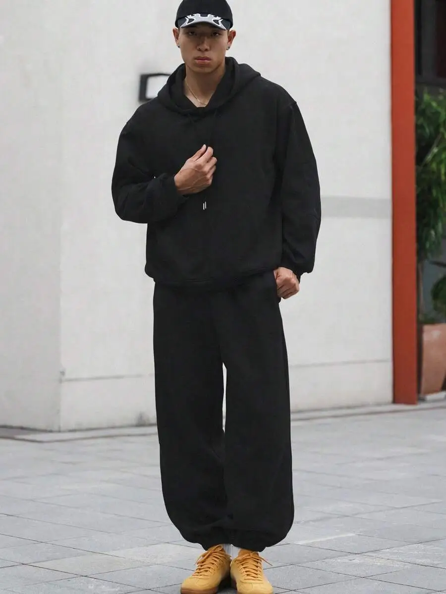 メンズ 無地 パーカー スエットパンツ セット