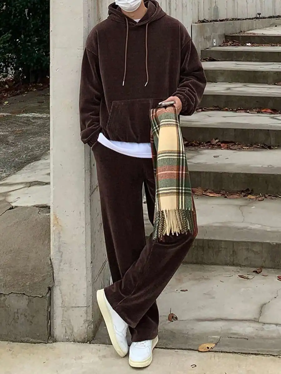 無地 長袖 パーカー スウェットパンツ カジュアル 二点セット