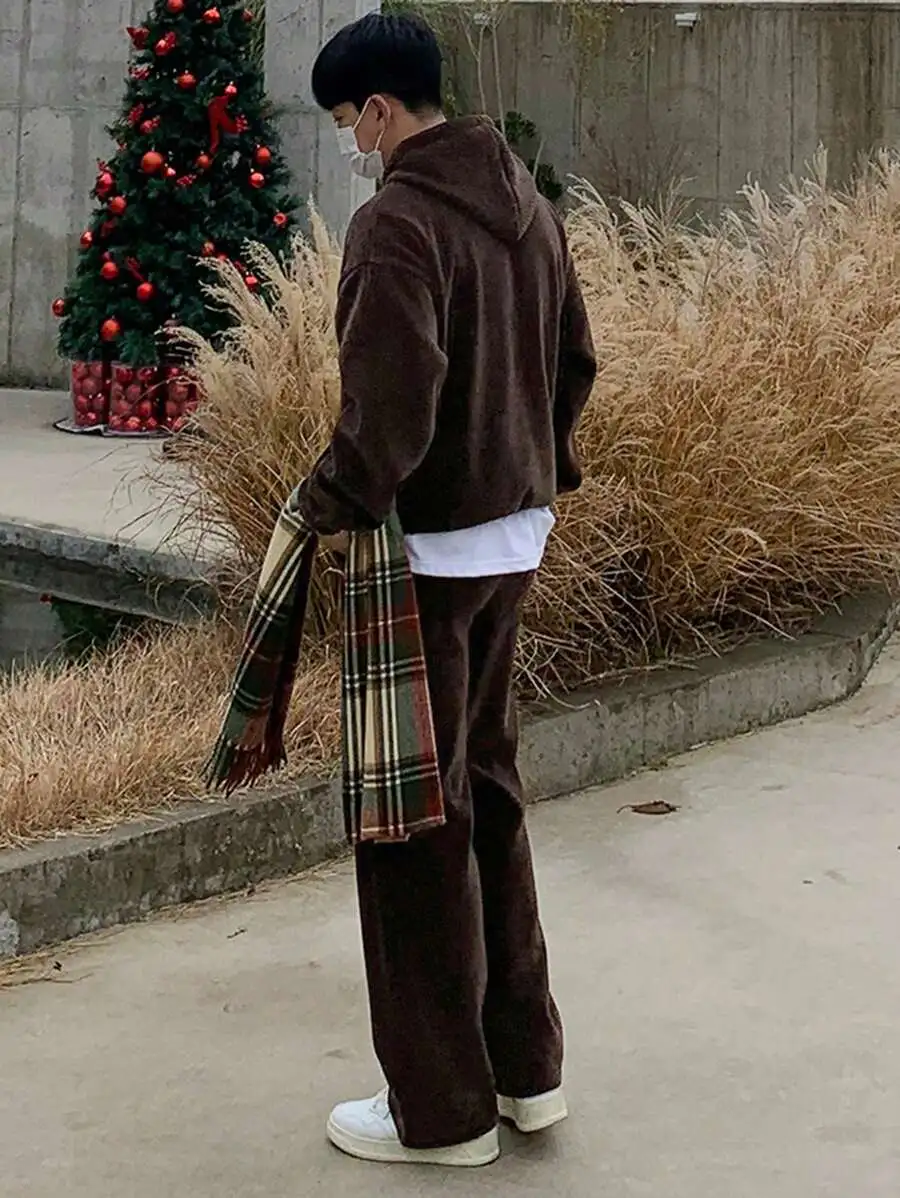 無地 長袖 パーカー スウェットパンツ カジュアル 二点セット