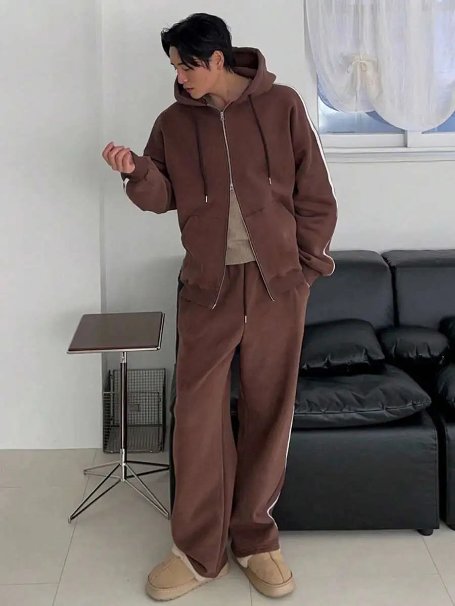 メンズ 無地 スウェットシャツ  パーカー セット