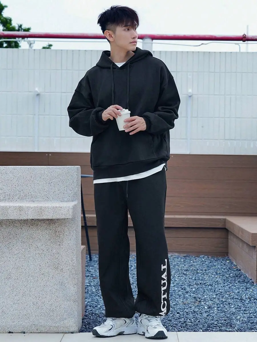 メンズ レター 刺繍 スウェットシャツ セット