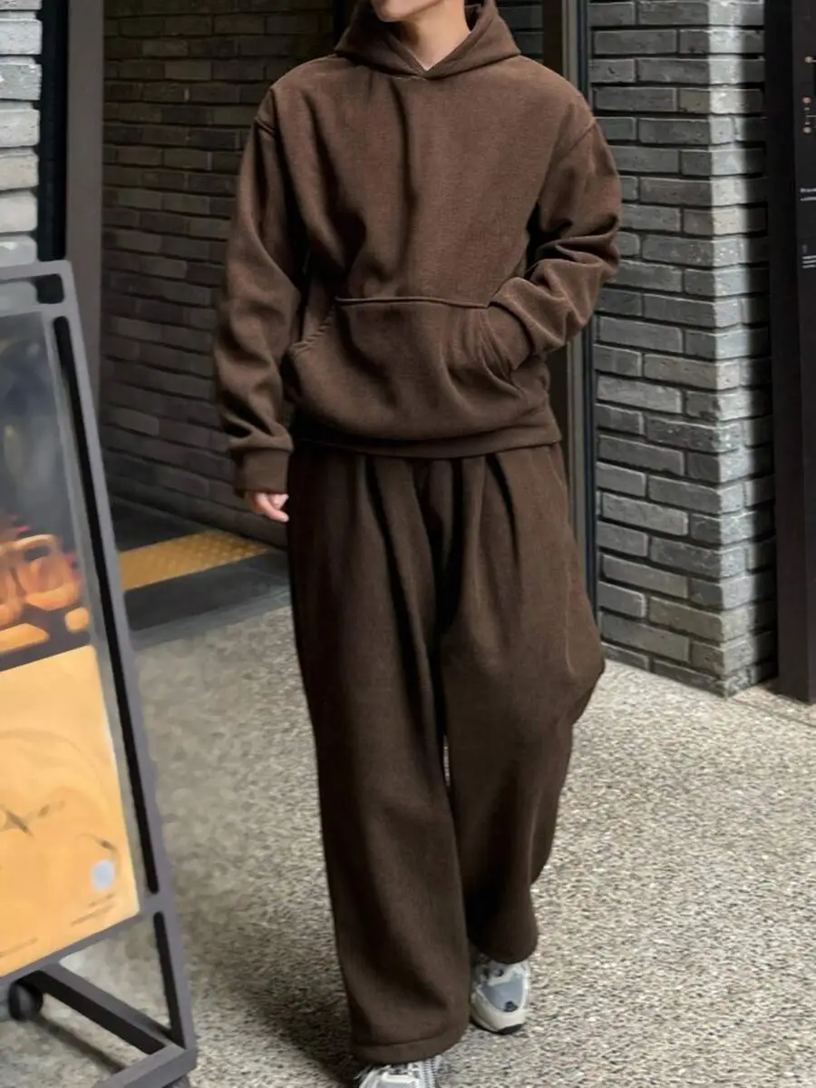 ゆったりフィット コーデュロイ素材 パーカー パンツセット