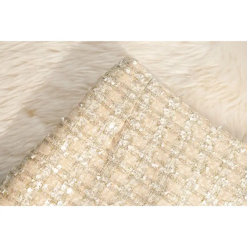 ボトムス スカート 3色展開 ミニスカート ツイード ハイウエスト スパンコール