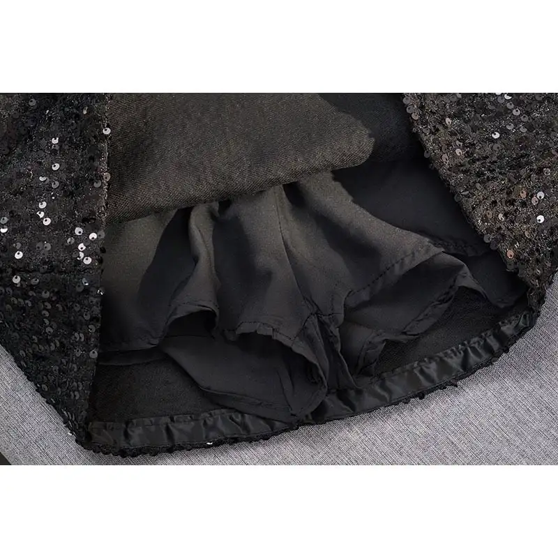 ボトムス スカート 3色展開 ミニスカート ツイード ハイウエスト スパンコール