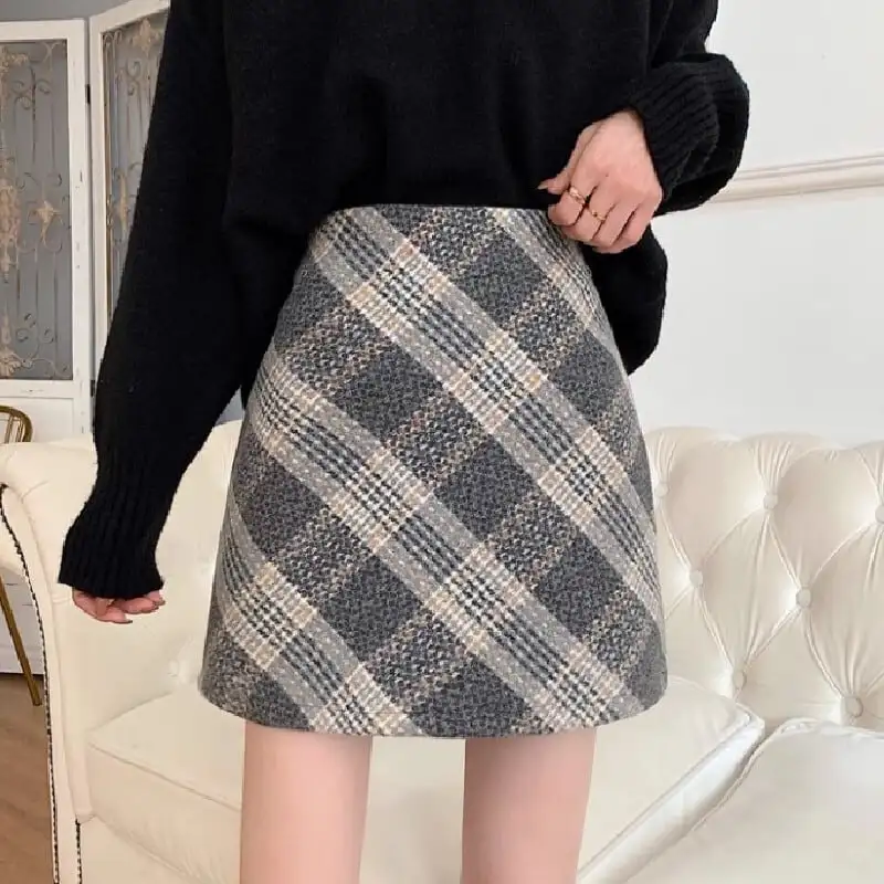 ボトムス スカート ミニスカート 2色展開 カジュアル チェック柄