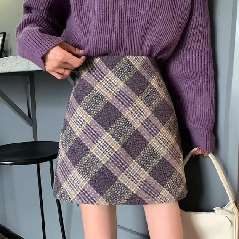 ボトムス スカート ミニスカート 2色展開 カジュアル チェック柄