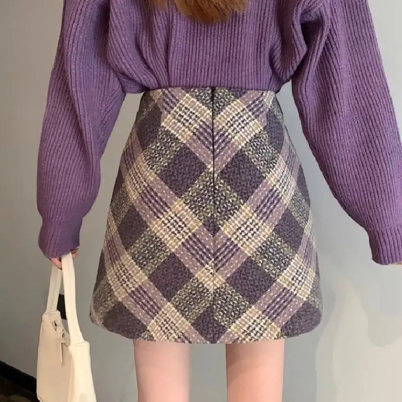 ボトムス スカート ミニスカート 2色展開 カジュアル チェック柄