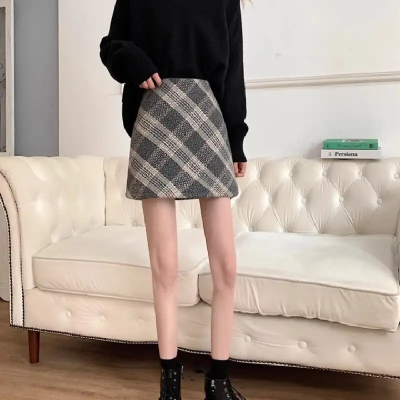 ボトムス スカート ミニスカート 2色展開 カジュアル チェック柄