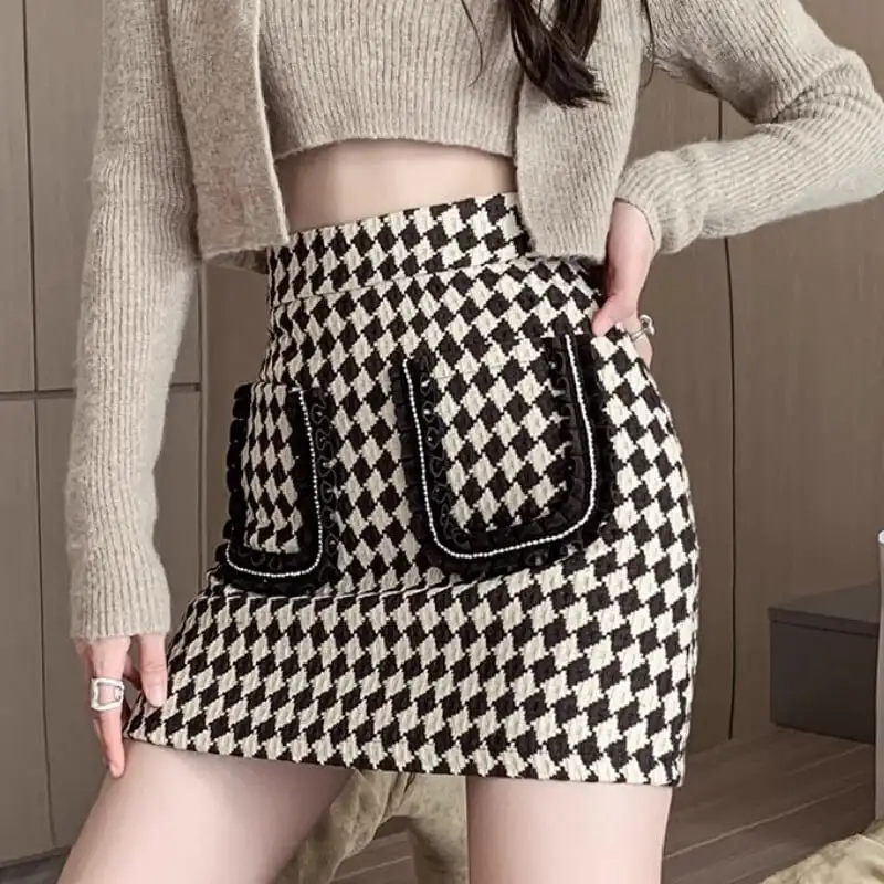 ボトムス スカート 2色展開 ミニスカート チェック柄