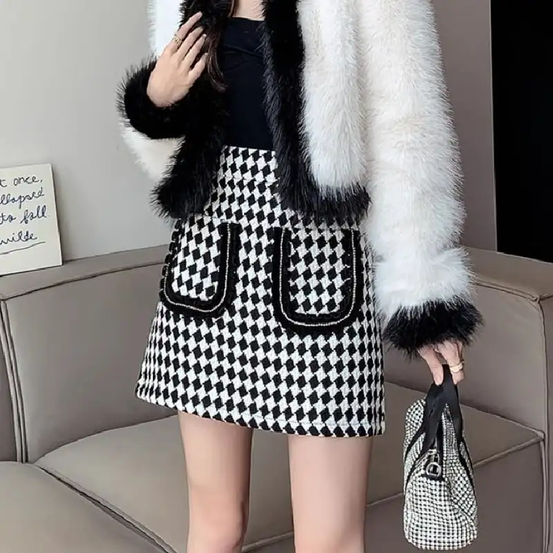 ボトムス スカート 2色展開 ミニスカート チェック柄