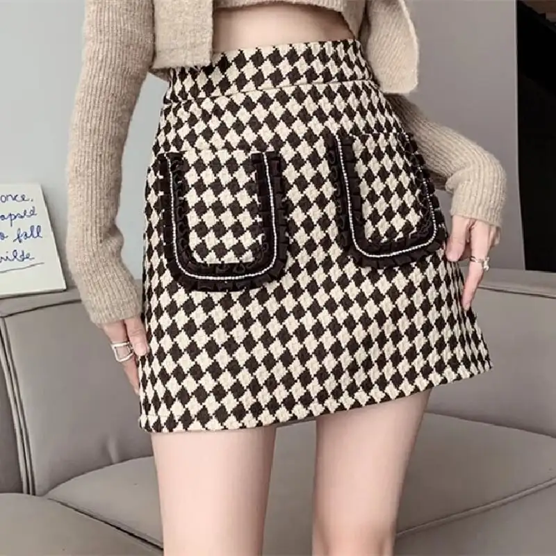 ボトムス スカート 2色展開 ミニスカート チェック柄