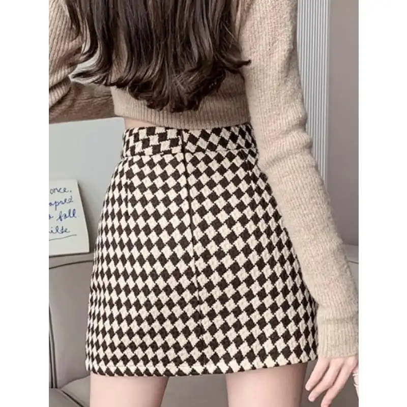 ボトムス スカート 2色展開 ミニスカート チェック柄