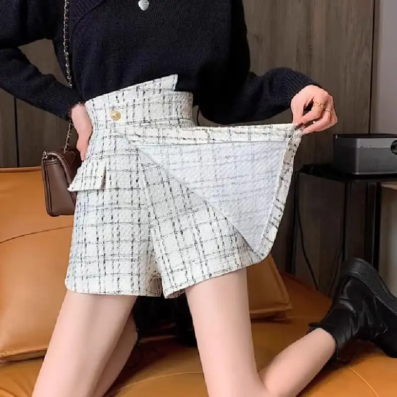 ボトムス スカート 2色展開 ミニ丈 ツイード デザイン感 大きいサイズ