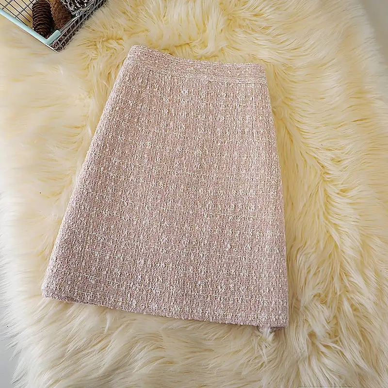 ボトムス スカート 3色展開 ミニスカート ツイード 気質満点