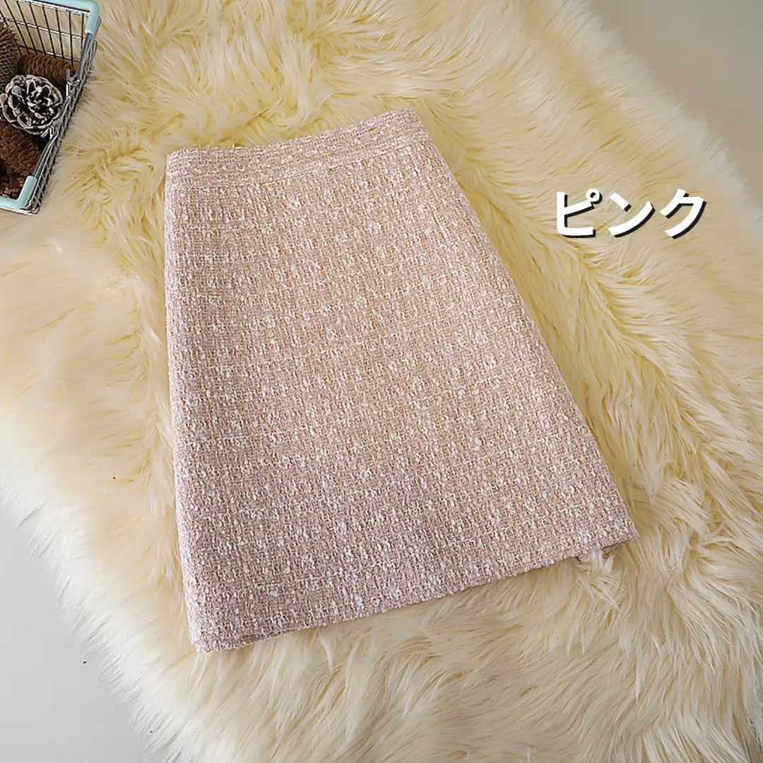 ボトムス スカート 3色展開 ミニスカート ツイード 気質満点