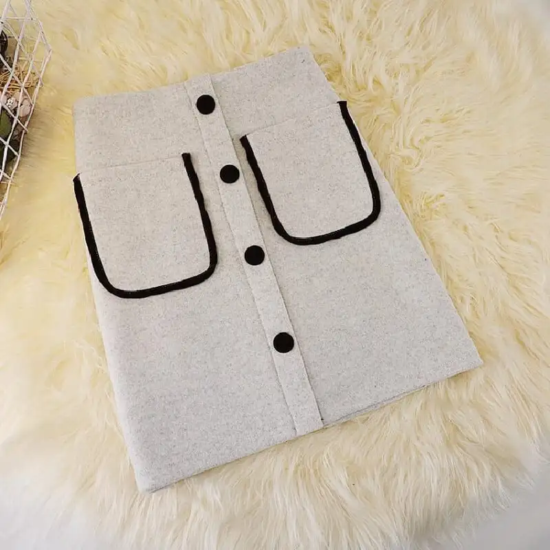 ボトムス スカート 3色展開 ミニスカート シングルブレスト