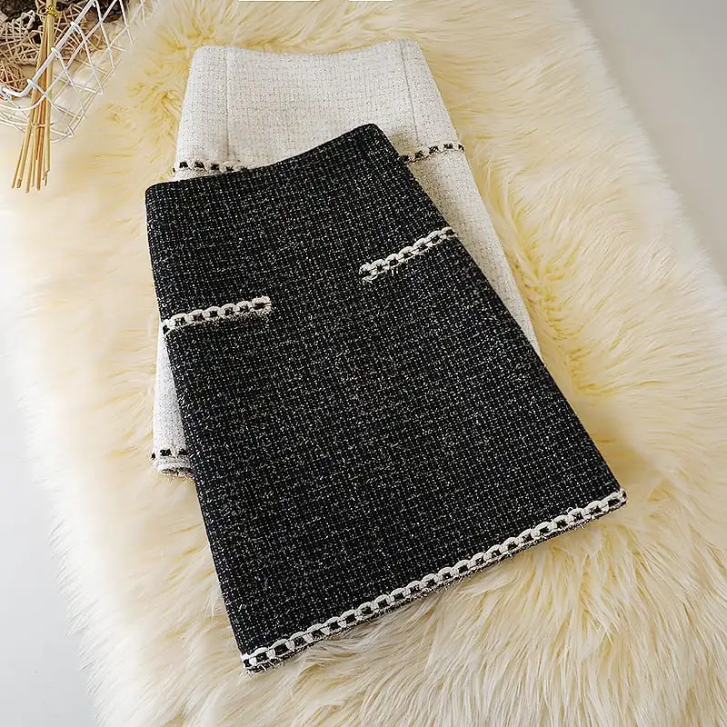 ボトムス スカート 2色展開 ミニスカート ツイード 気質満点