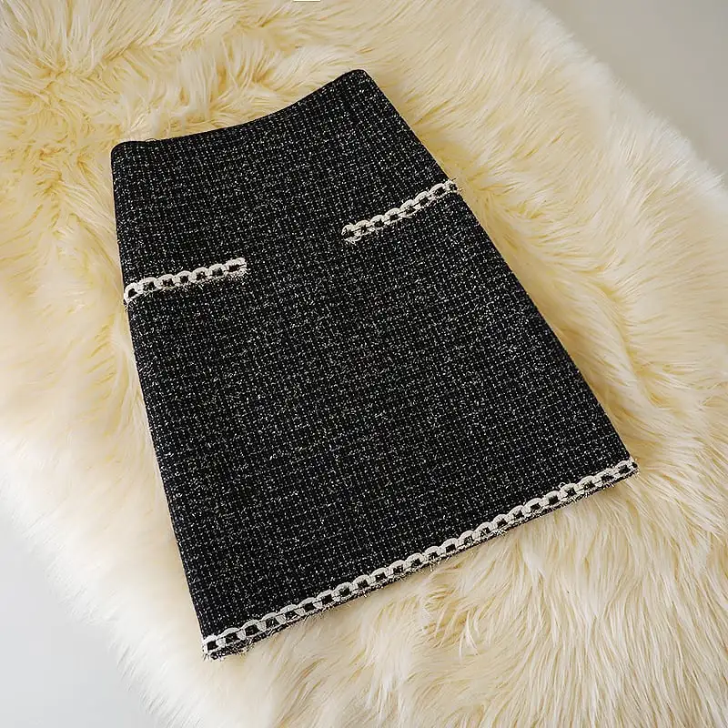 ボトムス スカート 2色展開 ミニスカート ツイード 気質満点