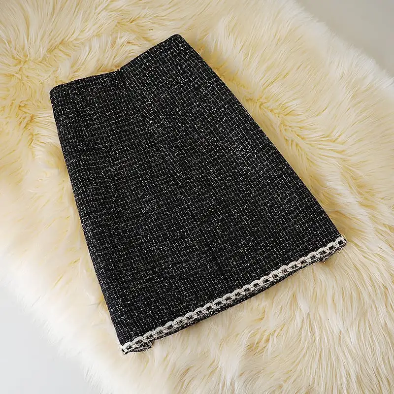 ボトムス スカート 2色展開 ミニスカート ツイード 気質満点