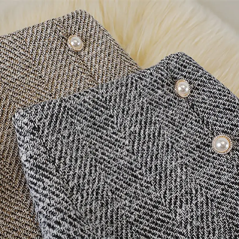 ボトムス スカート 2色展開 ロングスカート ツイード 通勤