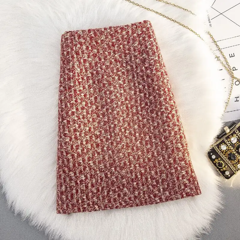 ボトムス スカート ミニスカート 大きいサイズ 気質 ツイード