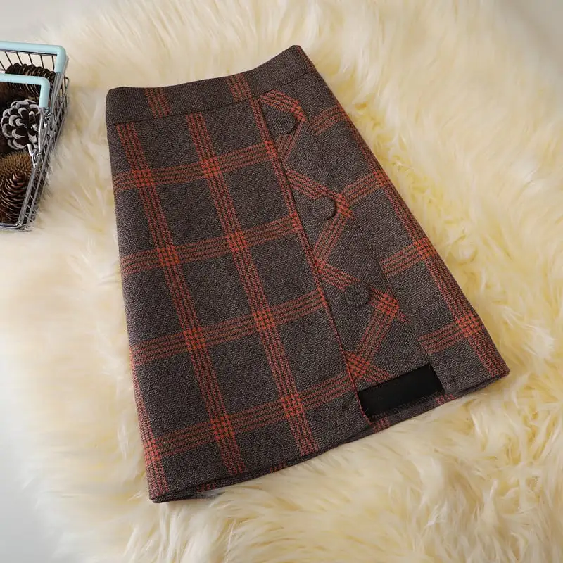 ボトムス スカート 2色展開 ミニスカート チェック柄 気質満点 通勤