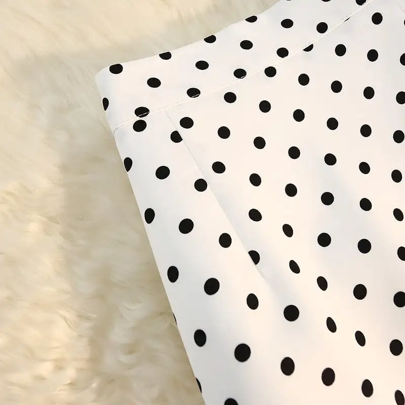 ボトムス スカート 2色展開 水玉模様 ロングスカート ドット柄 ハイウエスト