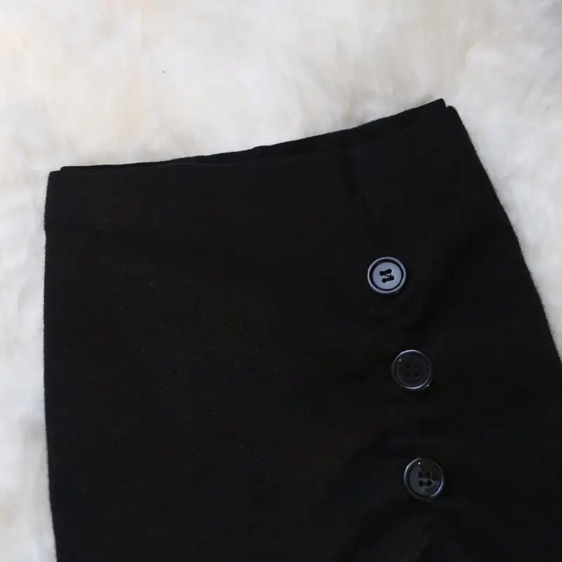 ボトムス スカート ニット ボタン ハイウエスト チェック柄