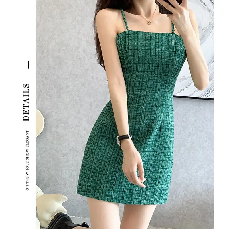 セットアップ OL/通勤 かわいい ツイード キャミソール トップス+ワンピース