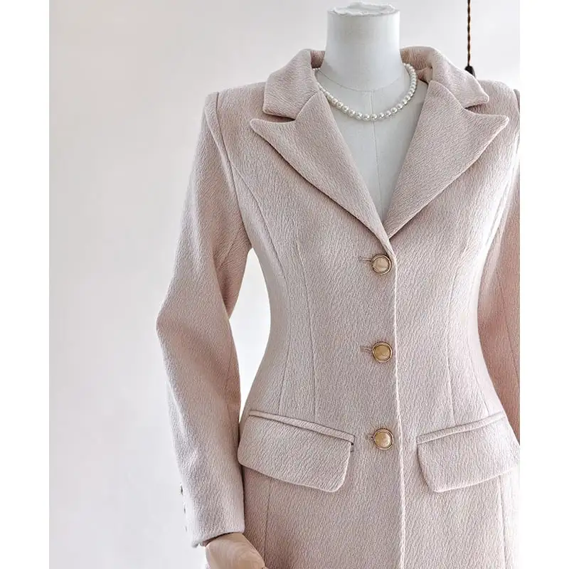 セットアップ ジャケット+スカート スーツ デザイン感 長袖