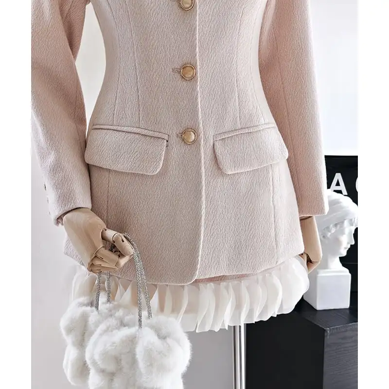 セットアップ ジャケット+スカート スーツ デザイン感 長袖