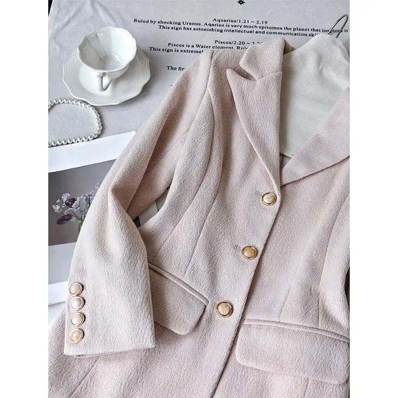 セットアップ ジャケット+スカート スーツ デザイン感 長袖